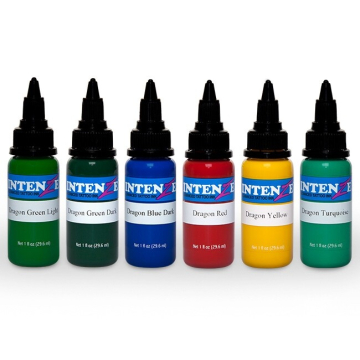 Complete Set of 6 Intenze Ink Dragon Colours 30ml (1oz)