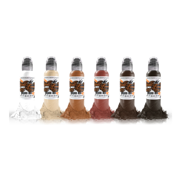 Complete Set of 6 World Famous Ink Michele Turco's Colour Portrait Set 30ml (1oz)